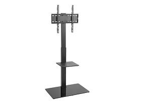 AWH SH-17FS TV floor stand with single shelf-Fits most 32~65"