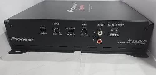 Pioneer Car Amplifier GM-E7002,Number of Channels 2/1 Max Wattage(4 ohms) 125Wx2/500Wx1(Bridge) Rated Power(4 ohms <=1% THD+N) 70Wx2