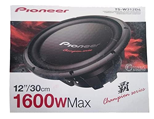 Pioneer TS-W312D4 12 inch Double Coil Subwoofer 1600 Watts Max,Black