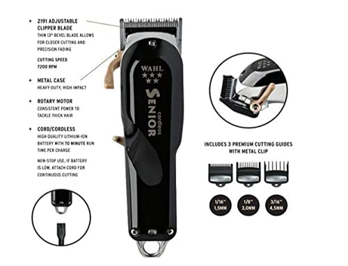 N/A2 WAHL® Professional 5-Star Series Cordless Senior Clipper Great for Professional Stylists and Barbers – 70 Minute Run Time