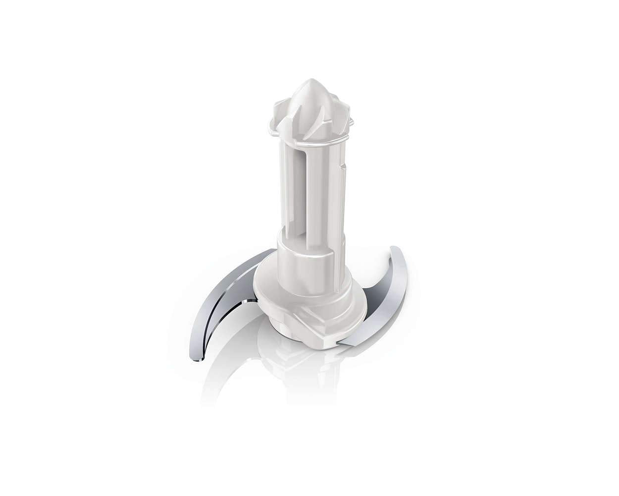 PHILIPS Daily Collection Chopper HR1393/01, 450W, Easy press down operation, Large 0.7 L bowl, White, Stainless steel blade