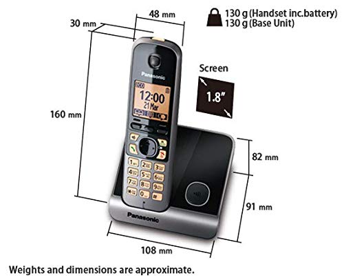 Panasonic باناسونيك KX-TG6711 BX هاتف لاسلكي رقمي مع قاعدة