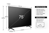 Hisense 75 inch Smart TV UHD 4K A6N-Dolby Vision,Game Mode Plus,Smooth Motion with MEMC,AI Sports Mode,Voice Control,Share to TV,Youtube,Netflix,Disney+,Shahid and Anghami,A61N (2024 UAE Version)
