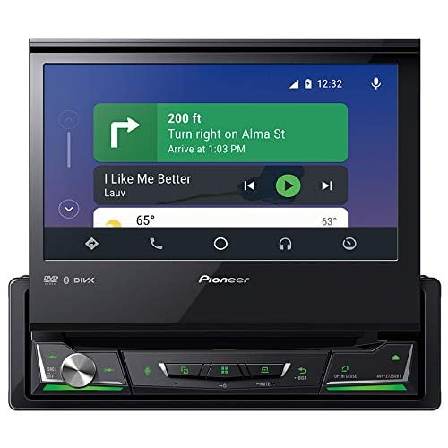 Pioneer AVH-Z7250BT In-Dash 1-DIN DVD Multimedia AV Receiver with 7″ Touchscreen Display, Apple CarPlay, Android Auto, WebLink, Built-in Bluetooth and Full HD Video Playback from USB Device, Black