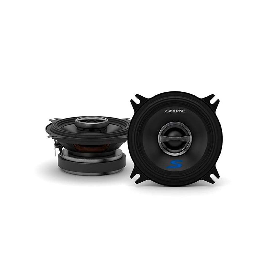 Alpine S-S40 S-Series 4-inch Coaxial 2-Way Speakers (pair) - Contains 4x6" Adapter Plate