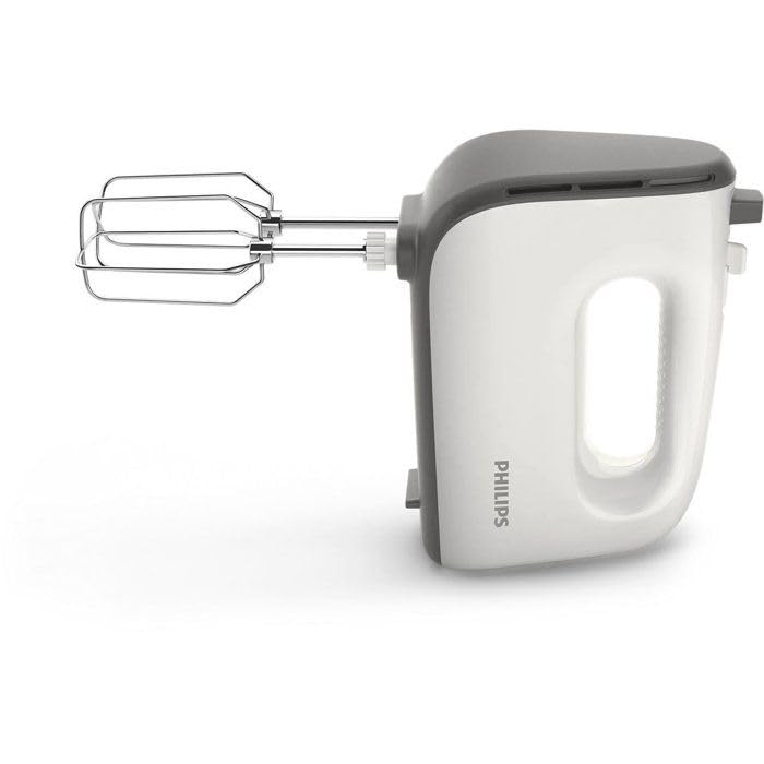 Versuni Philips HR3745/00 Mixer Daily with 5 speeds and Turbo, Stainless Steel Hooks, Container Included, 450 W, White
