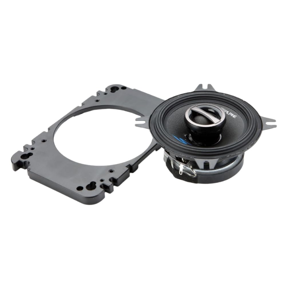 Alpine S-S40 S-Series 4-inch Coaxial 2-Way Speakers (pair) - Contains 4x6" Adapter Plate