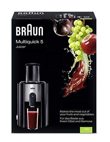 Braun J500 Multiquick 5 Spin Juice Extractor, Black (International Warranty)
