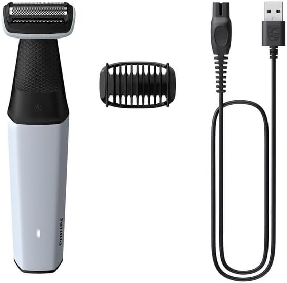 ماكينة تشذيب شعر الجسم BG7025/13 من Philips | أداة تشذيب الجسم والفخذين المقاومة للماء | أداة لحلاقة شعر الجسم، مشط قابل للتعديل بـ 5 إعدادات للطول | 80 دقيقة من الاستخدام اللاسلكي، حماية للبشرة