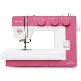 Janome 1522PG Pink Mechanical Sewing Machine | 22 Integrated Stitches | 1 Step Automatic Eyelet | Automatic Threader | Free Arm | LED Light | Anniversary Edition