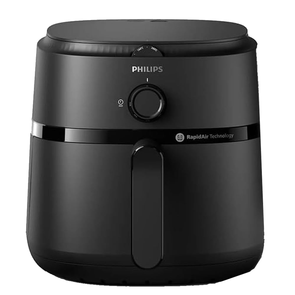 Philips Airfryer Compact - 3.2L, 1300W, Analogue, 12 Cooking Functions, Rapid Air Technology, Black - NA110/00