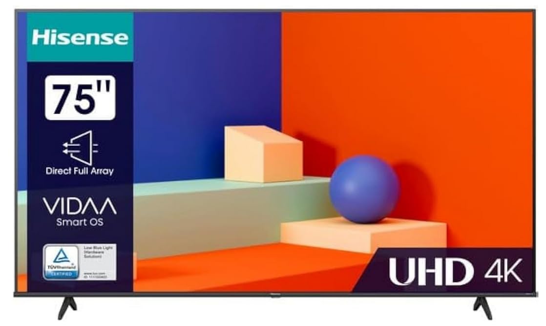 Hisense 75 inch Smart TV UHD 4K A6N-Dolby Vision,Game Mode Plus,Smooth Motion with MEMC,AI Sports Mode,Voice Control,Share to TV,Youtube,Netflix,Disney+,Shahid and Anghami,A61N (2024 UAE Version)