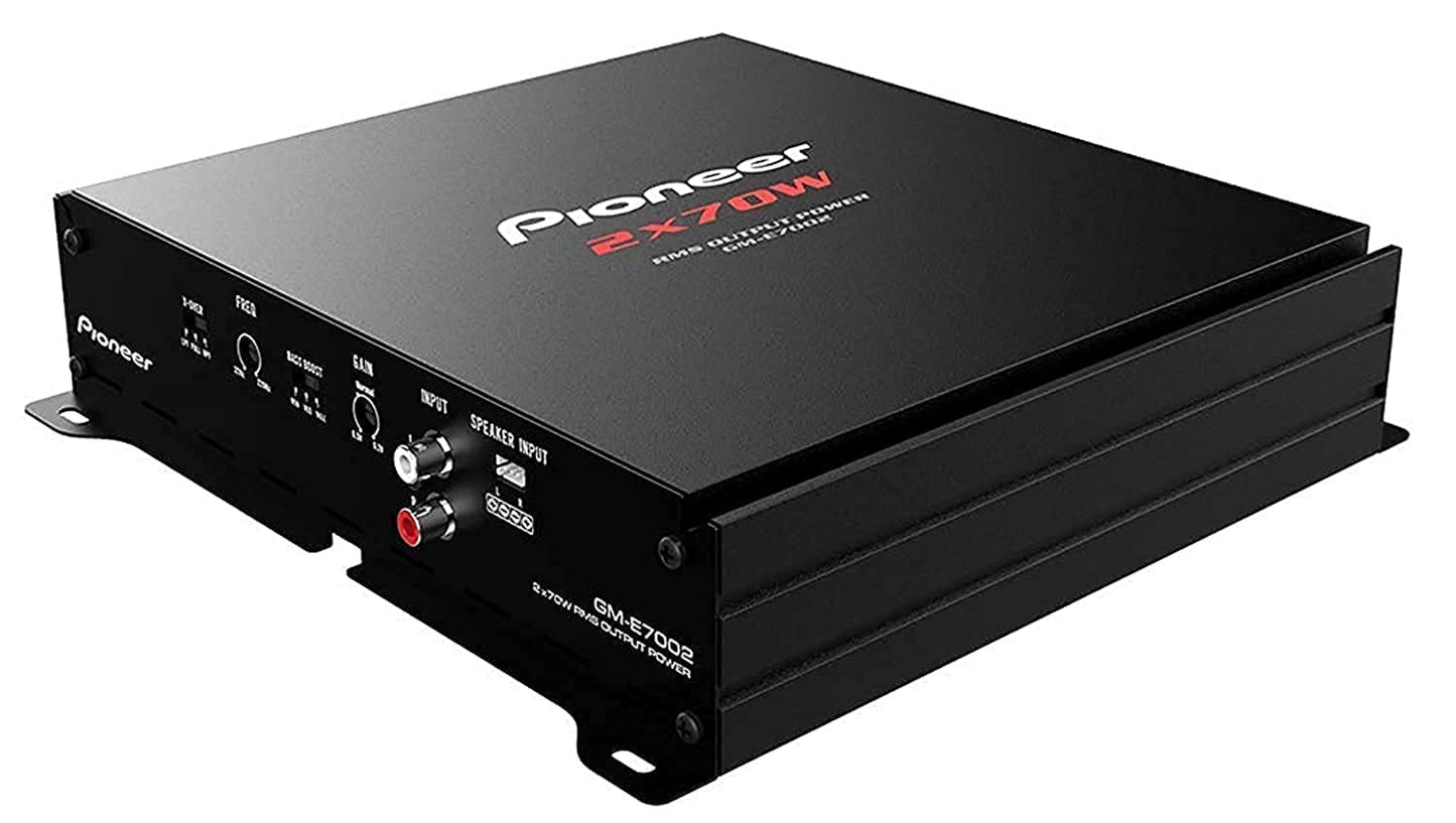 Pioneer Car Amplifier GM-E7002,Number of Channels 2/1 Max Wattage(4 ohms) 125Wx2/500Wx1(Bridge) Rated Power(4 ohms <=1% THD+N) 70Wx2