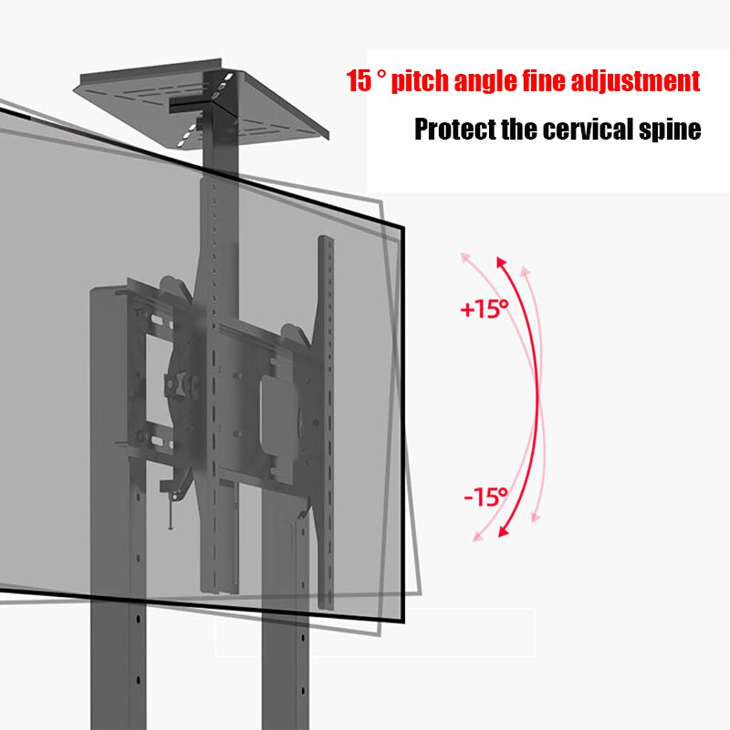 WLNKJ Tv Stand Trolley, Height Adjustable Floor-standing Mobile Tv Cart Shelf Stand with 360 ° Brake Wheel for 32-70" Screen Monitors