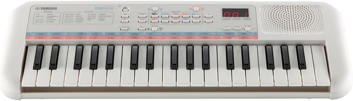 Yamaha Remie PSS-E30 - Portable and Lightweight Keyboard for Young Children, 47 Built-in Voices, 74 Sound Effects and a Quiz Mode, Fun Learning Instrument, in White