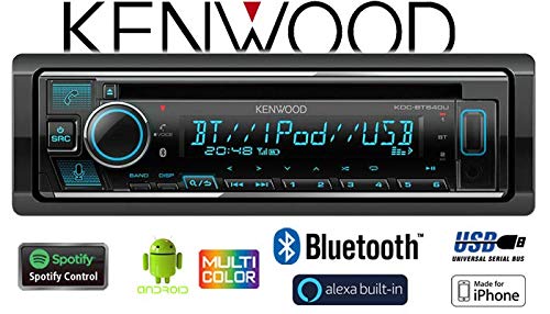 Kenwood KDC-BT640U CD/USB-Receiver Receiver with Bluetooth built-in, Spotify & Amazon Alexa ready, Black