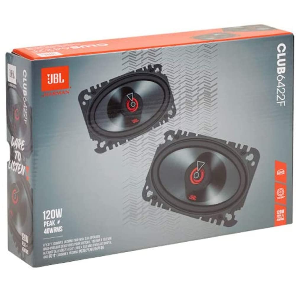 Speaker 2 x Club 6422F CLUB6422F 2-Way Coaxial s 4 x 6 10 x 15 cm 40 Watts Rms 120 Watts Max 3 Ohm 92 DB Black
