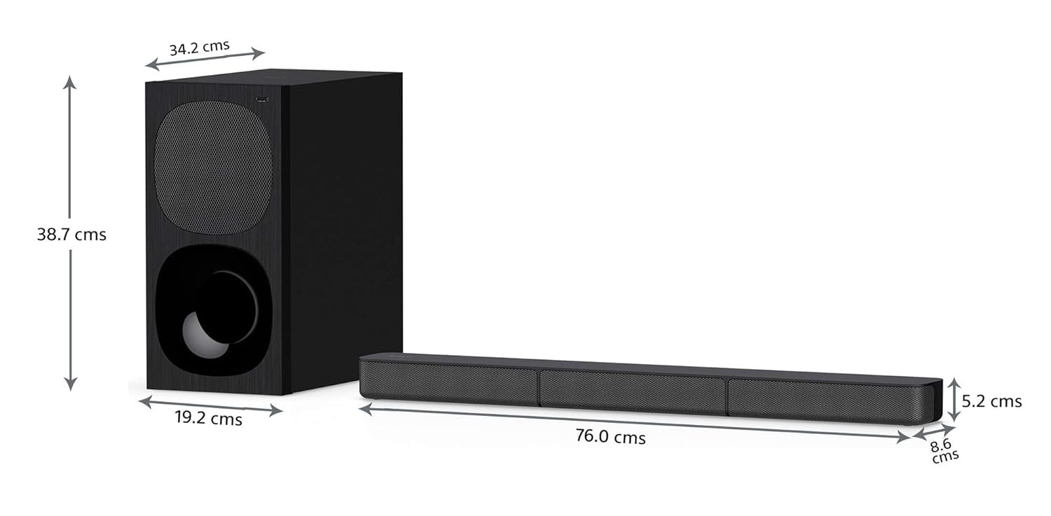 Sony HT-S20R - 5.1ch Soundbar with wired subwoofer and rear speakers, Bluetooth, USB, HDMI, black
