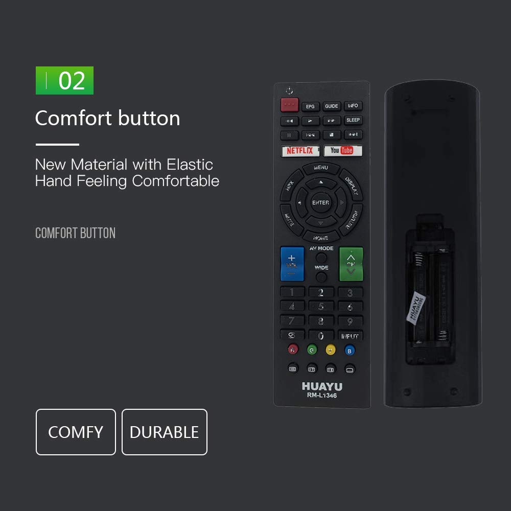 Richgv Replacement TV Remote Control Compatible for Sharp Smart LCD LED TV's