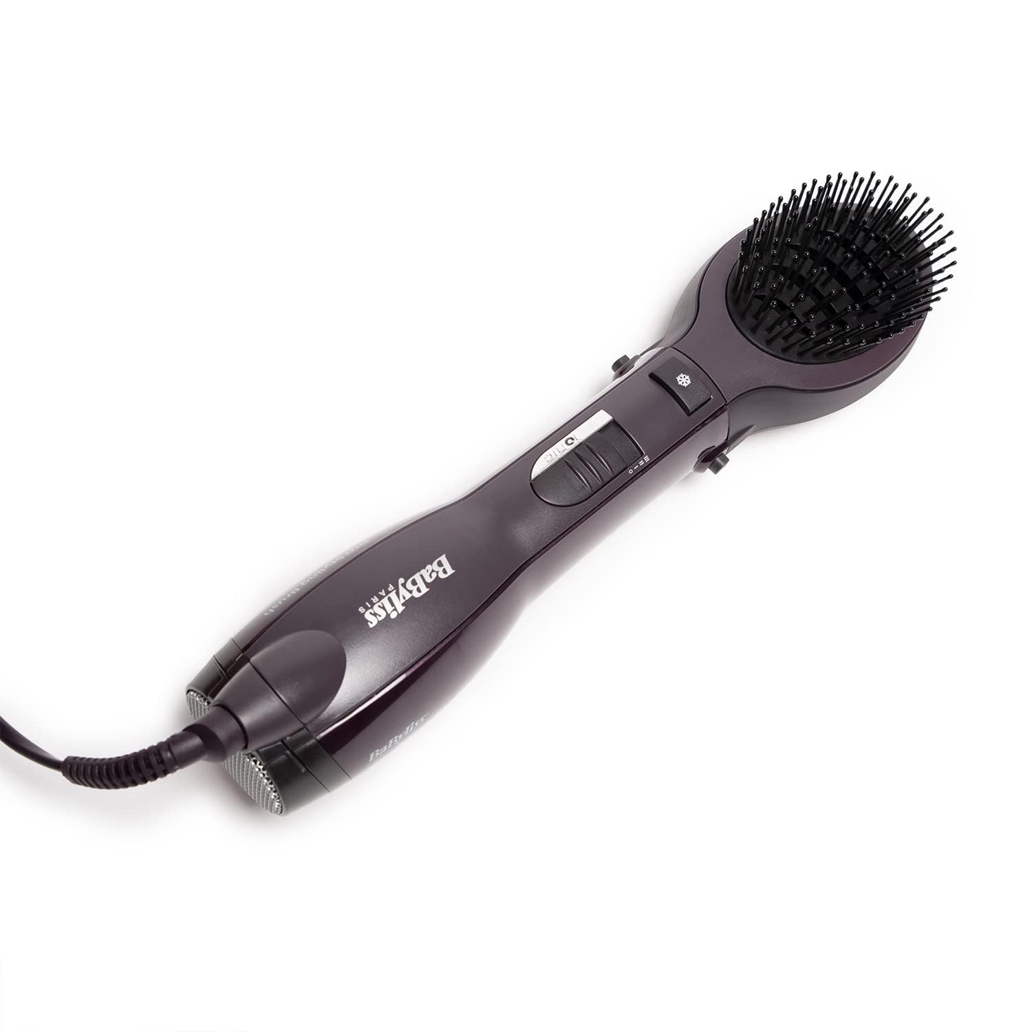 BaByliss Paddle Pro Air Styler, 1000W Powerful Styling Unisex Hairbrush, Dual Speed Temperature Setting Hair Dryer & Volumizer with Cool Air Button, Ionic Tech for Shiny Hair – AS115PSDE (Purple)
