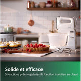 Versuni Philips HR3745/00 Mixer Daily with 5 speeds and Turbo, Stainless Steel Hooks, Container Included, 450 W, White