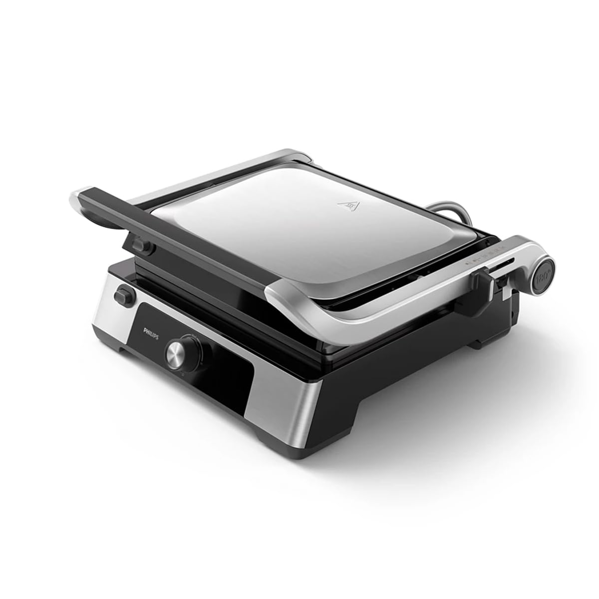 Philips Kontaktgrill - Temperaturfühler und 8 Voreingestellte Funktionen Grill mit großer Grillfläche. Digitale Temperaturregelung 60°C-220°C. Leicht zu reinigen (HD6307/70)