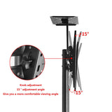 VBARV Swivel Universal TV Stand/Base - TV Cart Floor Stand for 32-55 Inch LCD LED TVs,Height Adjustable TV Mount,with Lockable Wheels, VESA 640x400mm, Holds Up To 100lbs