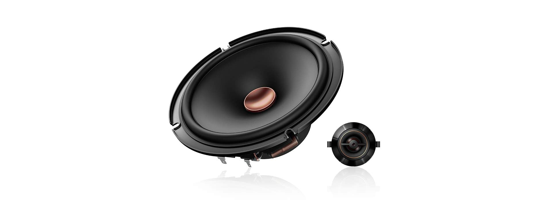 PIONEER TS-D65C D Series 6-1/2" 2-Way 270 W Max Power, Aramid Fiber IMPP Cone, 26mm Polyester Dome Tweeter-Swivel Design - Component Speakers (Pair)