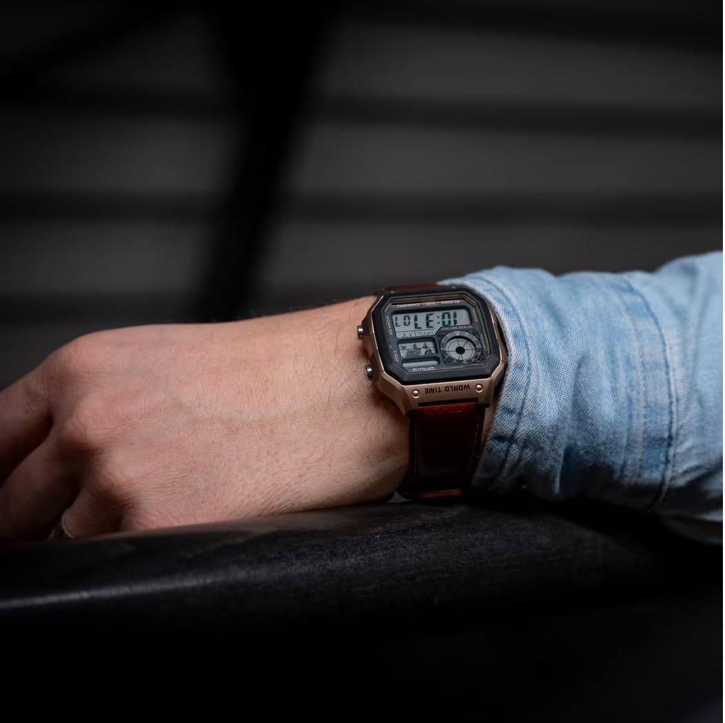 Casio Watch: Red AE-1200WHL-5AVDF