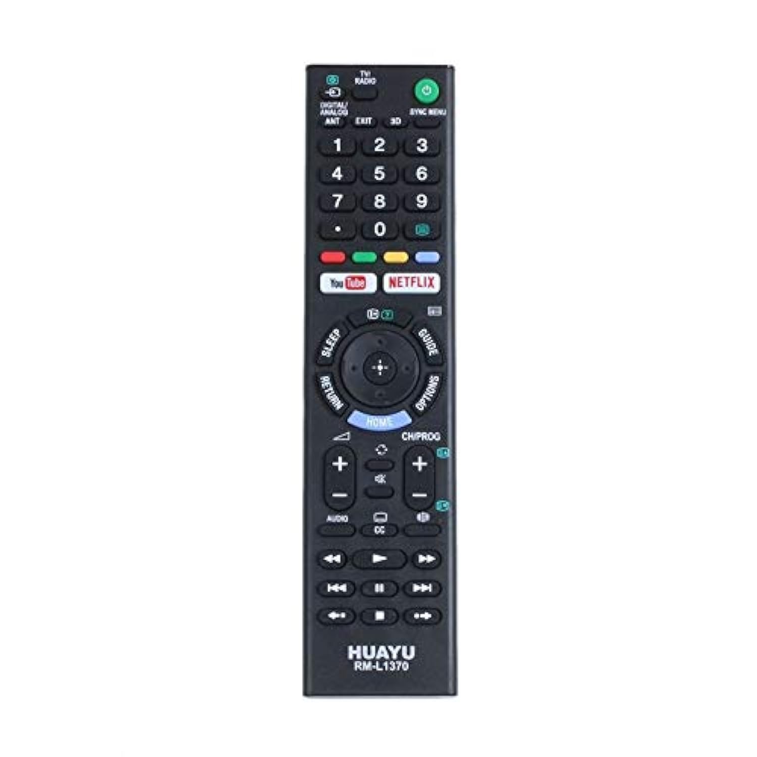 Dragonfly UAE - Remote Controls - Retail HUAYU New For for Sony Rm-L1370 Led 3D Tv Remote Control With Youtube/Netflix Buttons 149331411 1-493-314-11 Rmt-Tx300E Rmttx