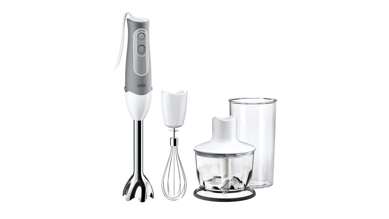 Braun Multiquick MQ535 600-Watt Hand Blender (White and Grey)