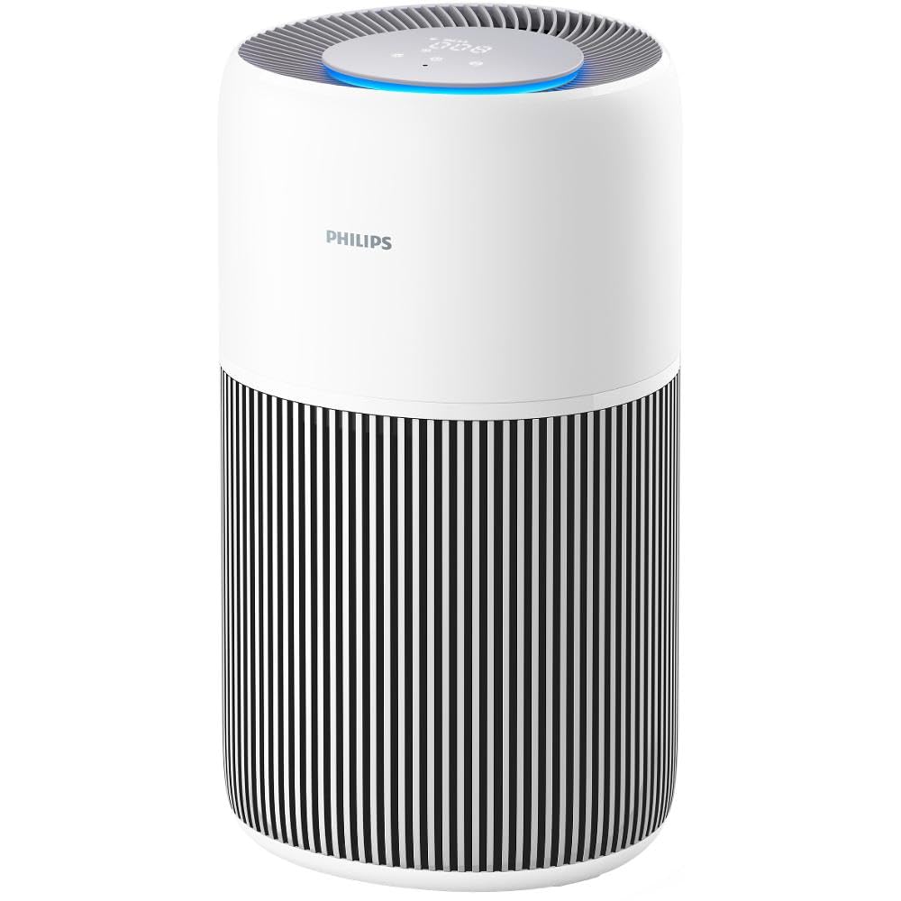 Philips Air Purifier 2200 Series, HEPA NanoProtect + Activated Carbon Filter, CADR 420m³/s for 109m², Allergy Sufferers, Ultra Quiet, Smart and Long Life Filter (AC2220/10)