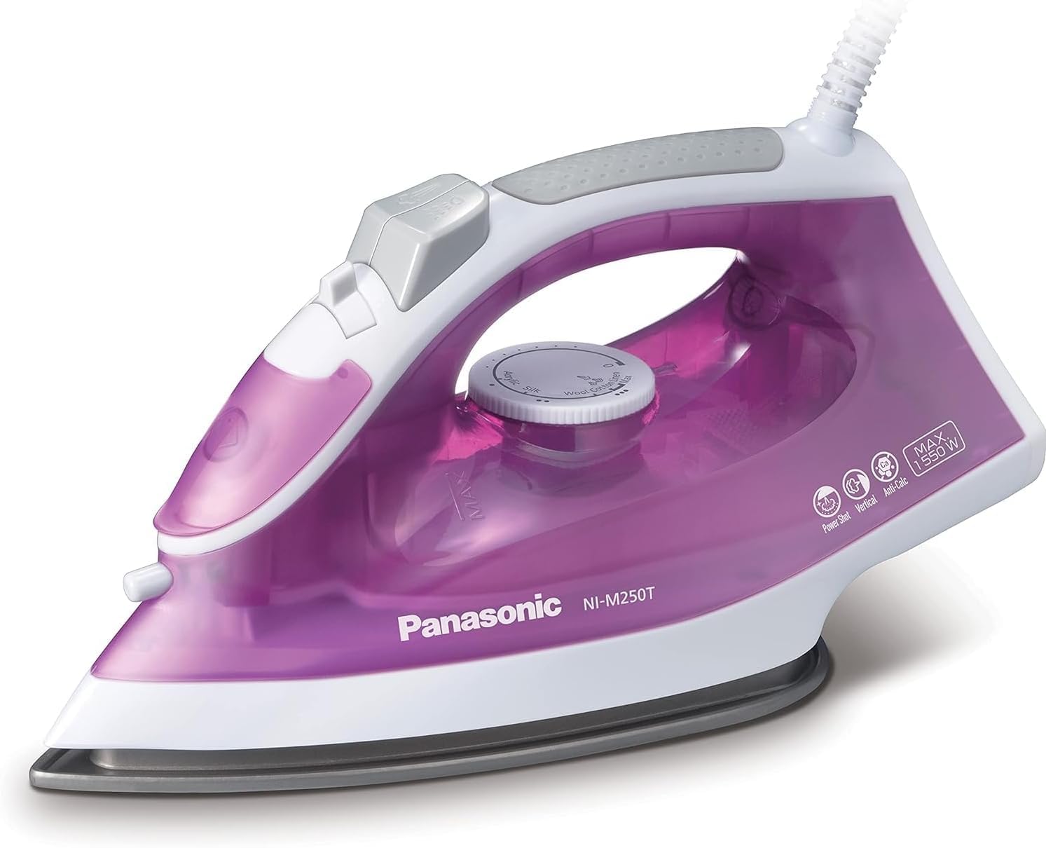 1550 W Steam Iron NI-M250T - Titanium Coated Soleplate - Light and Easy - Versatile Steam - Tough and Smooth Ironing