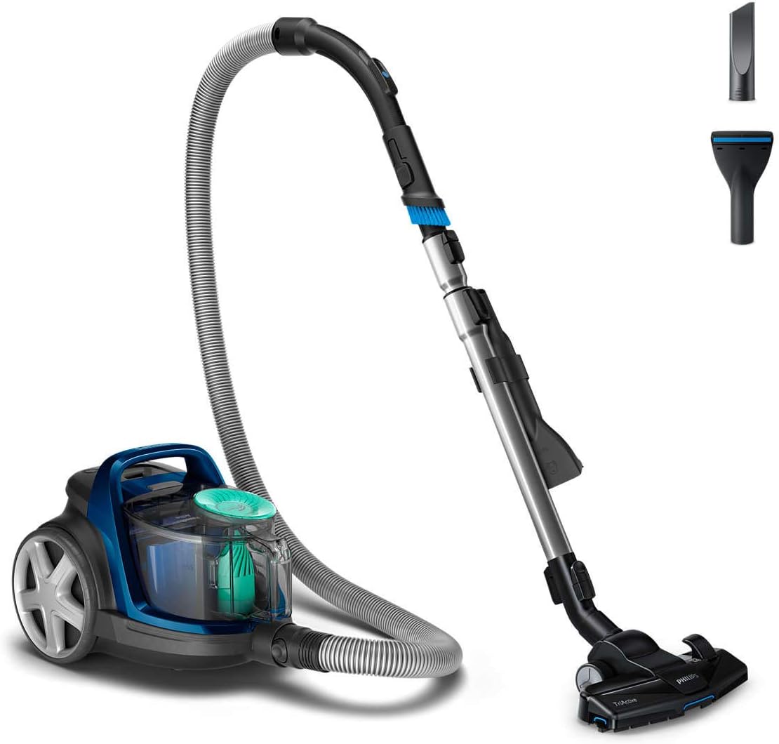 PHILIPS PowerCyclone 7 2000W Bagless PowerPro Active Vacuum Cleaner, FC9570/62, Black/Dark Royal Blue - International Version