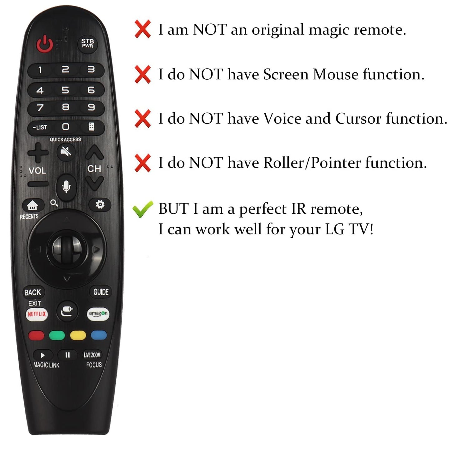 New IR AN-MR650A Replaced Remote Control for LG Smart TV 55UJ6540-UB 43UJ634V 55SJ8500-UB 60SJ8000 43UJ6500-UB 65UJ7700 43UJ654T 55SJ800A 60SJ8500 60SJ8000-UA