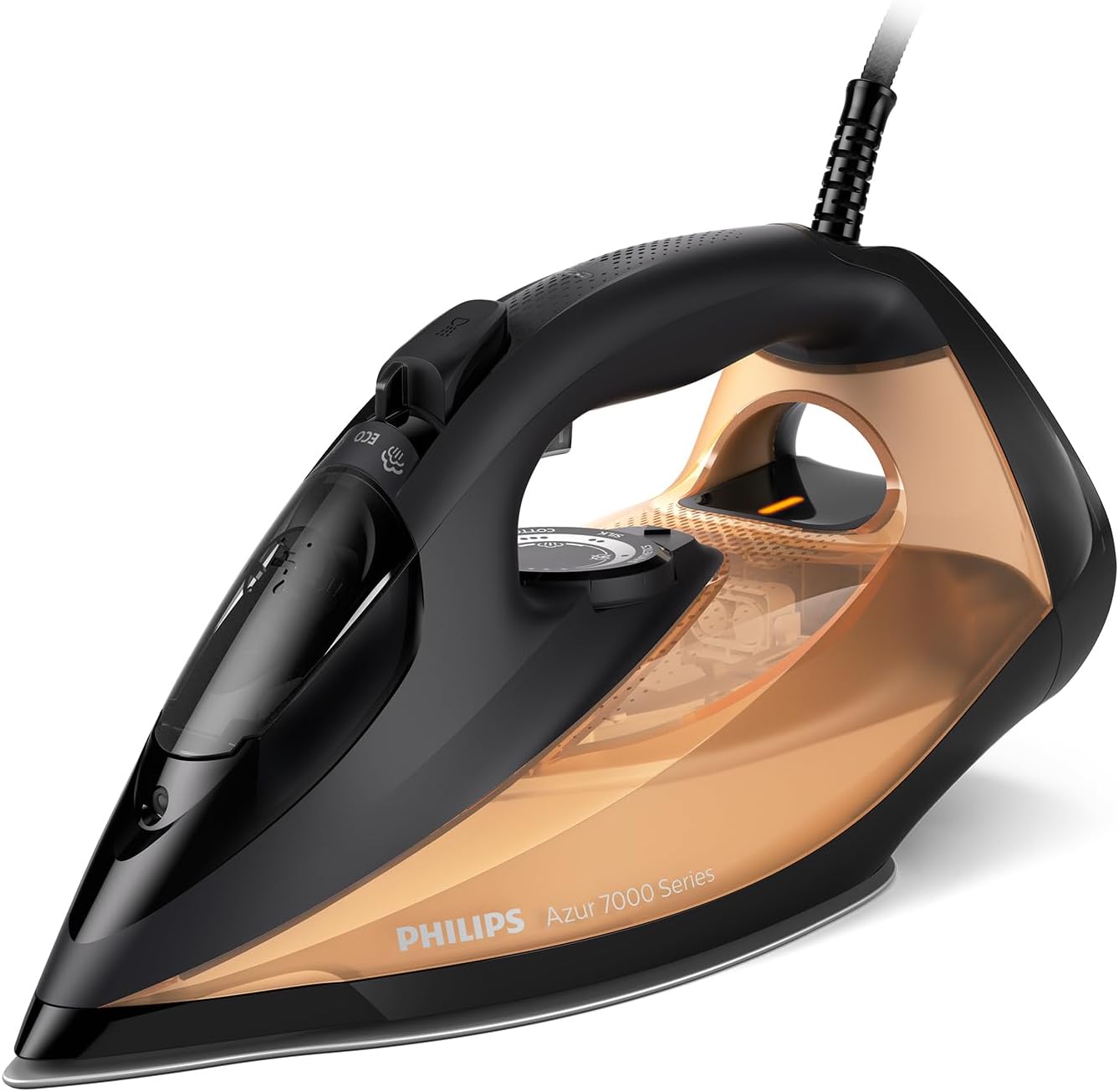 PHILIPS Azur 7000 Series Steam iron,SteamGlide Elite Iron, Black/Gold (DST7040/80).