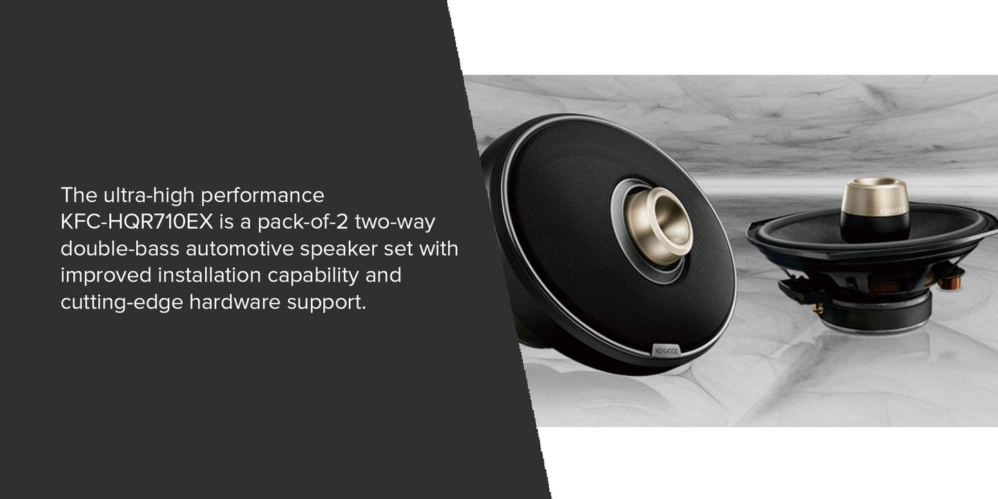Kenwood Kfc-HQR710EX 7x10in 700 Watt 2-Way (Double Bass) Car Audio Speakers