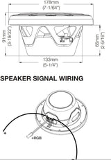 Club Marine Speaker 6 1/2 Inch 2-Way High Performance Outdoor Speaker Waterproof, 225 W Boat Boxes by H-arman K-ardon, IPx5 Outdoor Speaker, Weatherproof, 7 Colours LED Lighting, 2 Grill Colours