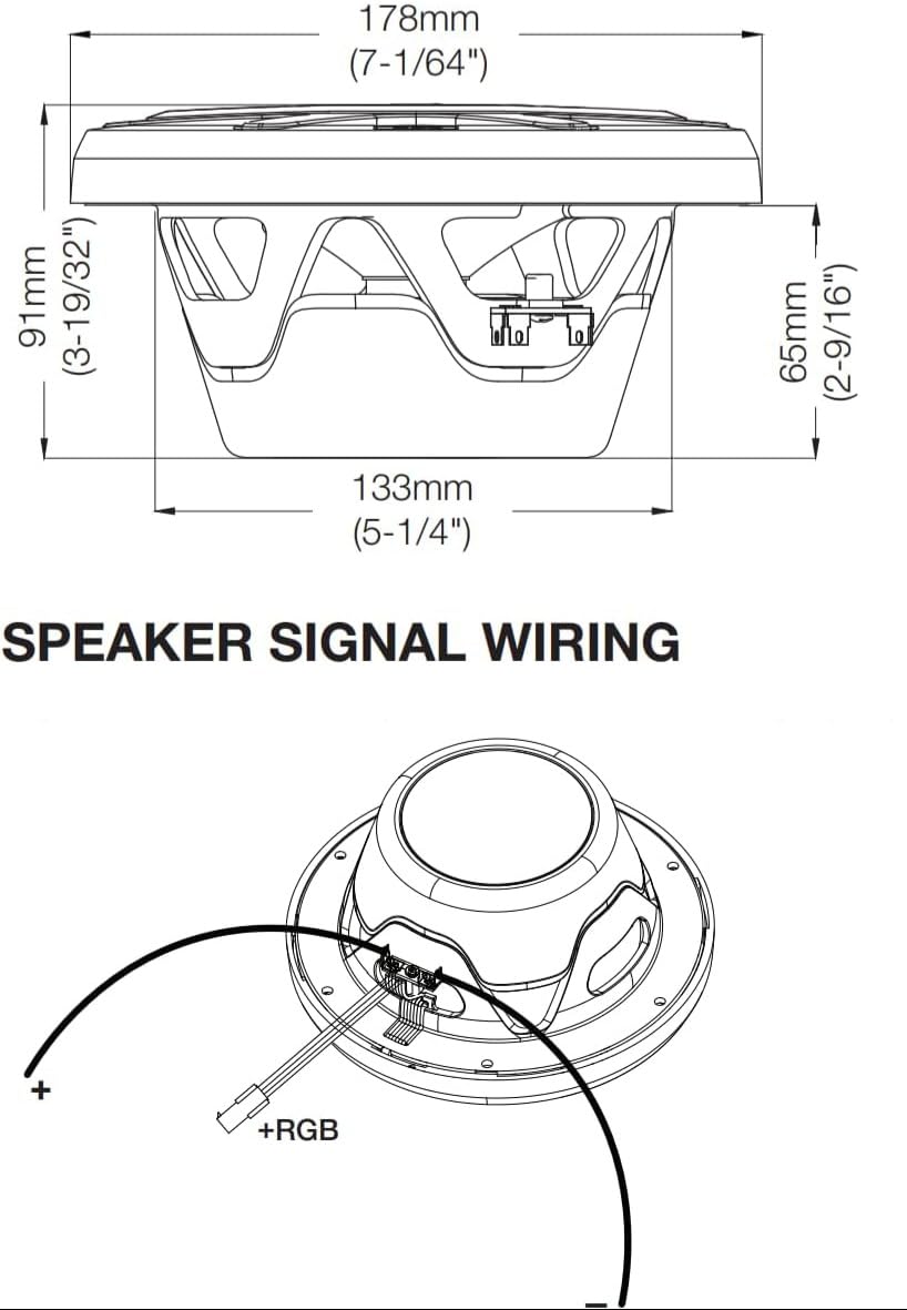 Club Marine Speaker 6 1/2 Inch 2-Way High Performance Outdoor Speaker Waterproof, 225 W Boat Boxes by H-arman K-ardon, IPx5 Outdoor Speaker, Weatherproof, 7 Colours LED Lighting, 2 Grill Colours