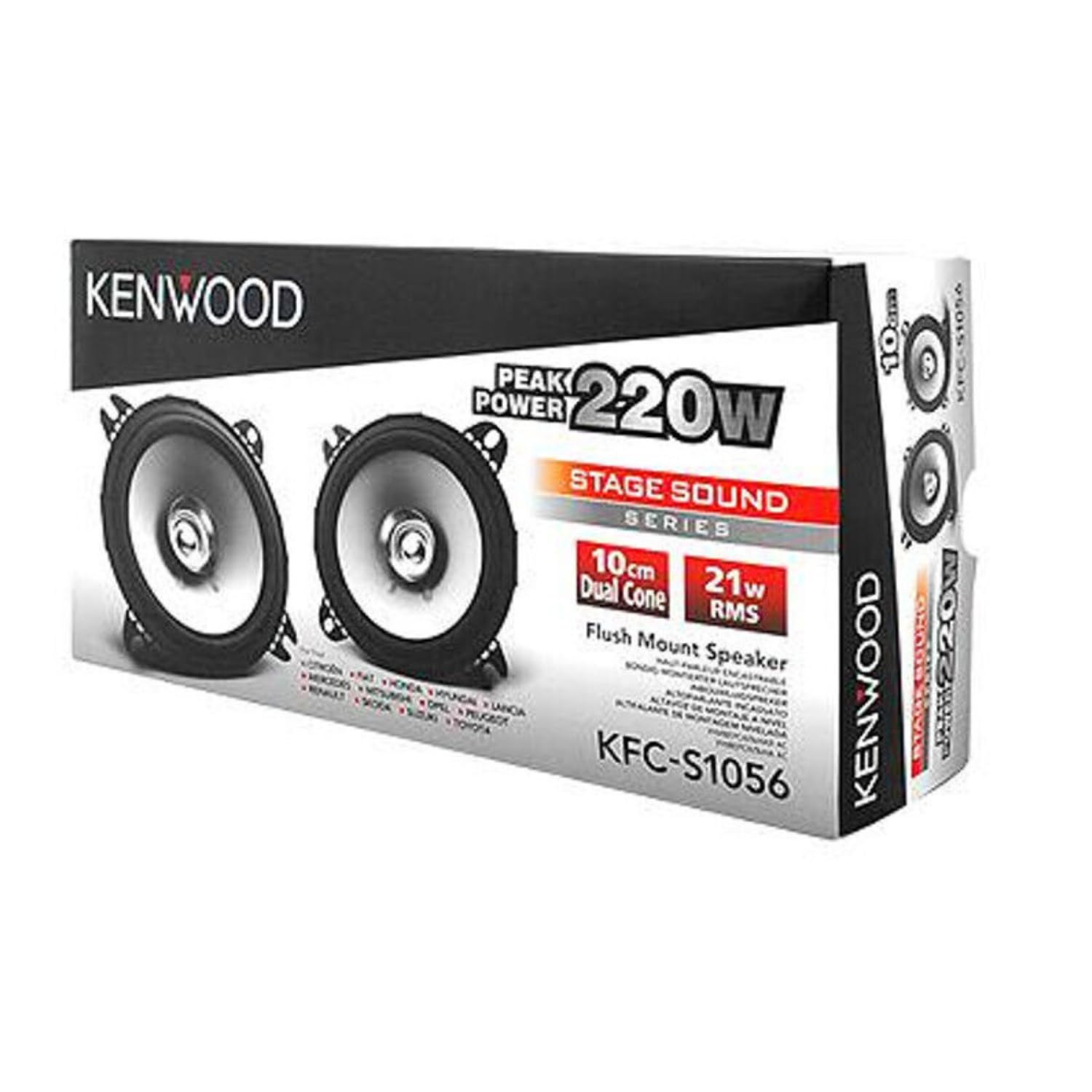 Kenwood 10cm Bi-Cone Speakers - Black