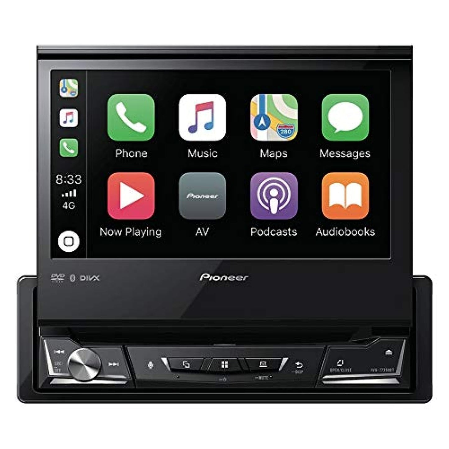 Pioneer AVH-Z7250BT In-Dash 1-DIN DVD Multimedia AV Receiver with 7″ Touchscreen Display, Apple CarPlay, Android Auto, WebLink, Built-in Bluetooth and Full HD Video Playback from USB Device, Black