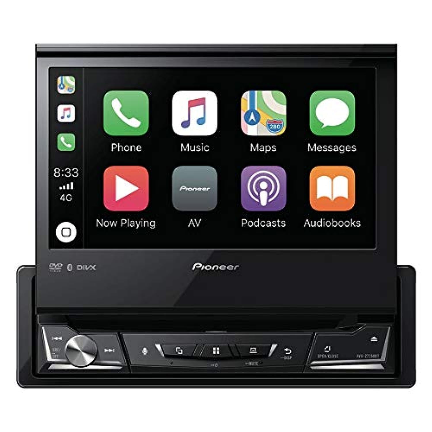 Pioneer AVH-Z7250BT In-Dash 1-DIN DVD Multimedia AV Receiver with 7″ Touchscreen Display, Apple CarPlay, Android Auto, WebLink, Built-in Bluetooth and Full HD Video Playback from USB Device, Black
