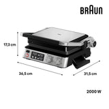 Braun MultiGrill 3-in-1 Contact Grill, BBQ & Oven,