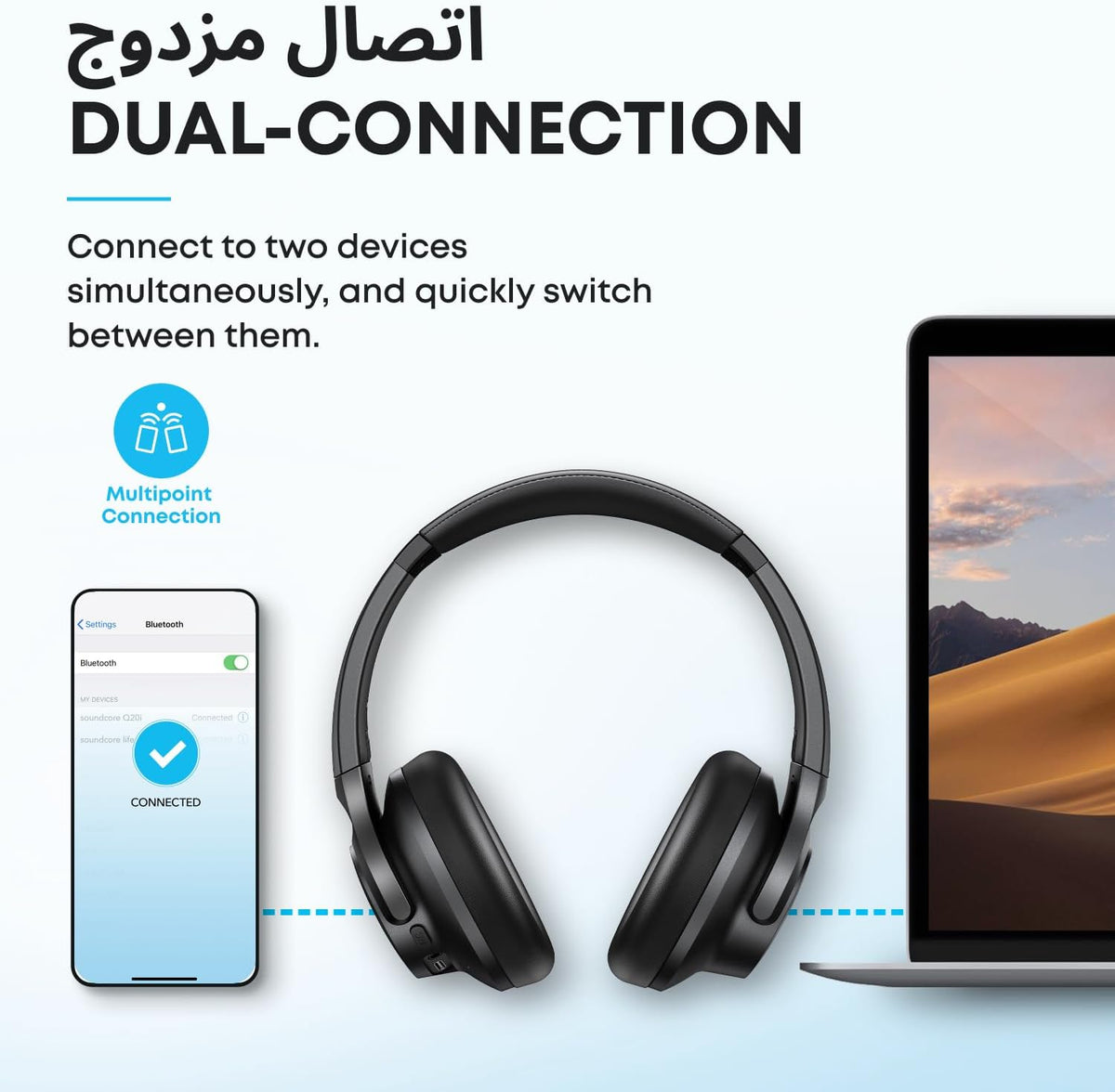 soundcore by Anker Q20i Hybrid ANC Foldable Headphones, 40H