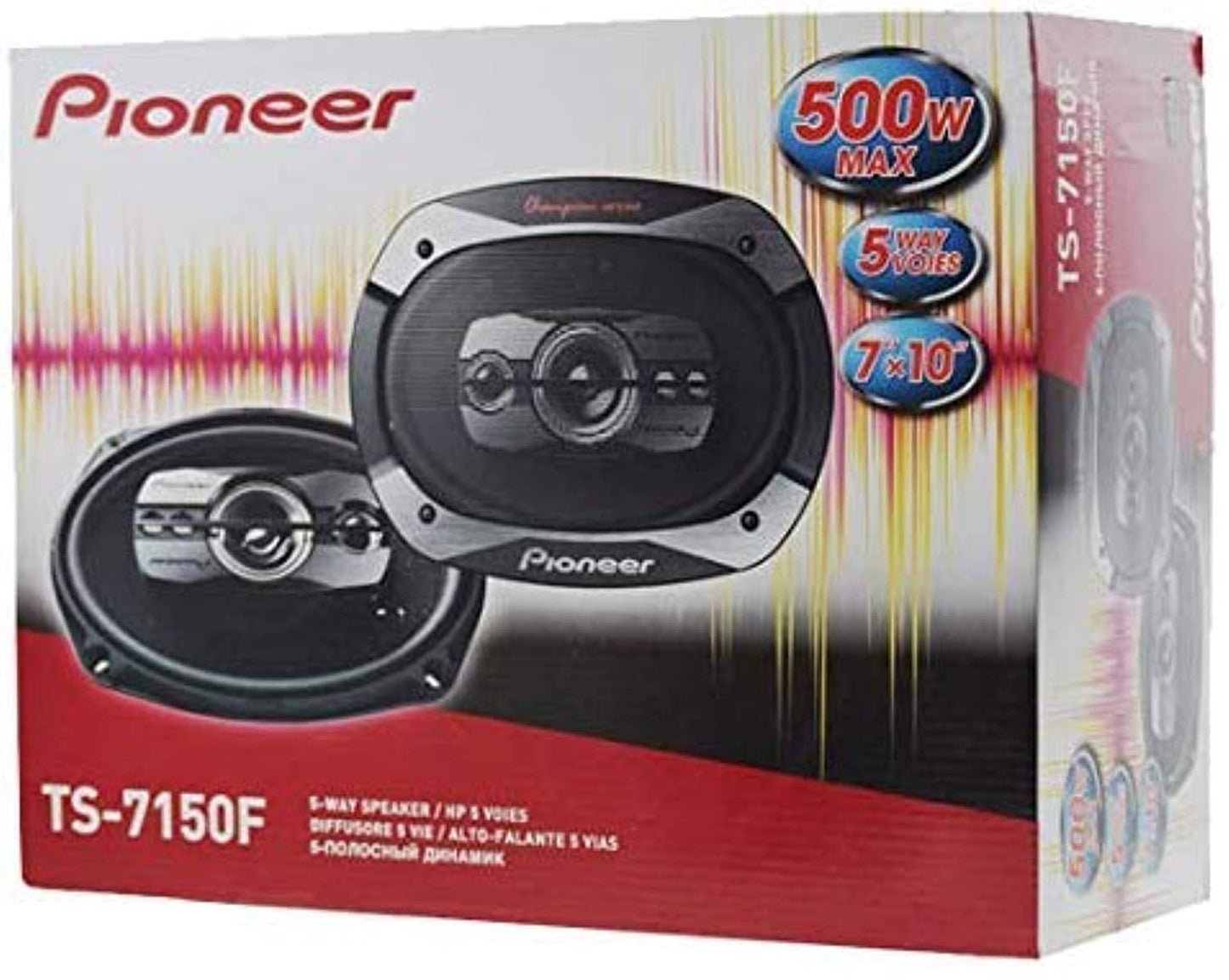 Pioneer Pack of 4 TS-7150F Woofer speaker Champion Series (TS-7150F) 500-Watt 7x10-Inch 5-Way Car Audio Speakers