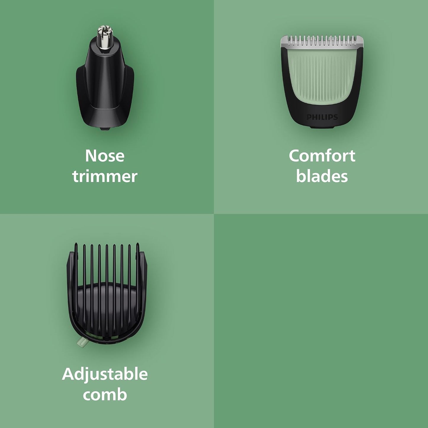 ماكينة التشذيب متعددة الاستخدامات MG7922/15 من Philips | مجموعة عناية 13 في 1 لتشذيب الوجه والشعر والجسم | مشط دقيق لتسريح مثالي | 120 دقيقة من الاستخدام اللاسلكي، مقاومة للماء