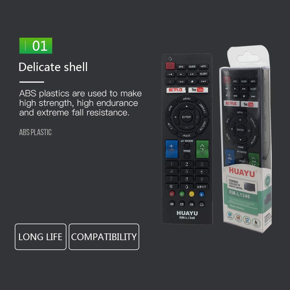 Richgv Replacement TV Remote Control Compatible for Sharp Smart LCD LED TV's
