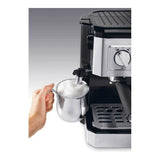 De Longhi Dual Function Coffee Machine Espresso And Drip Coffee Milk Frother BCO421.S (Silver)