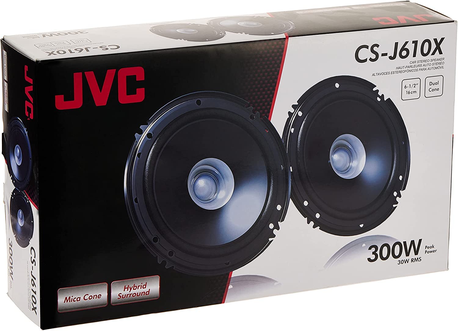 Jvc Cs-J610X 300W Dual Cone Speaker System, 6.5-Inch Size