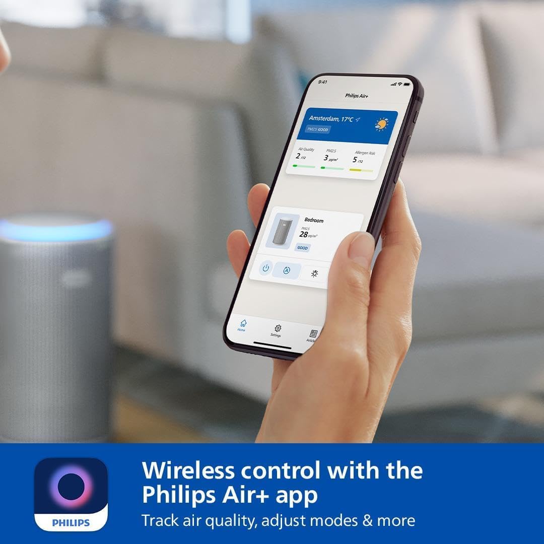 Philips Air Purifier, For Rooms Up To 135m², 520m³/h CADR, Sleep Mode